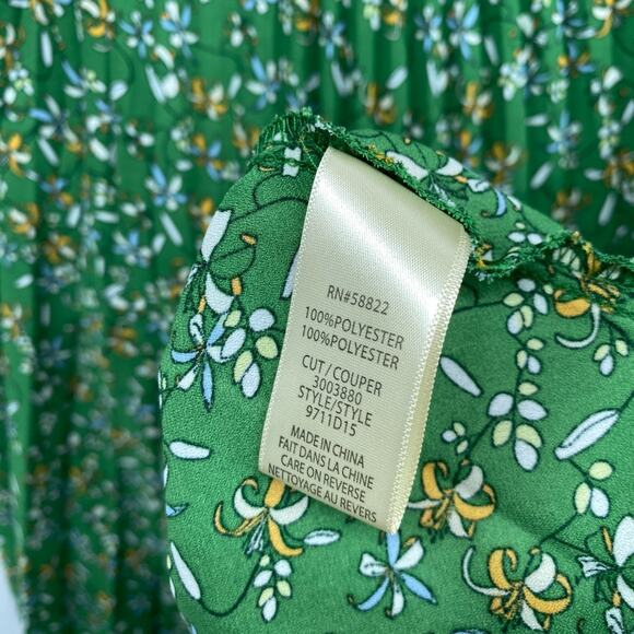 MAX STUDIO Skirt Medium Ditsy Floral Pleated Midi Lightweight Breathable Green - Picture 5 of 11